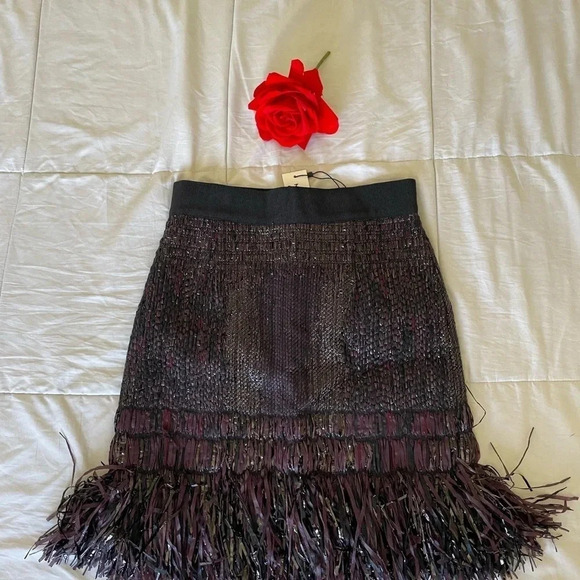 Milly metallic tweed fringe skirt - Picture 4 of 13